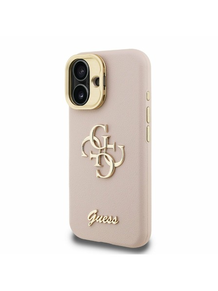 Guess Guess PU Mintás 4G Logó Állvány Kamera Keret Hátlap iPhone 16 Pink