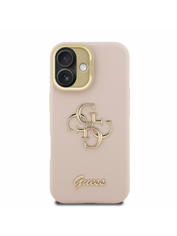 Guess Guess PU Mintás 4G Logó Állvány Kamera Keret Hátlap iPhone 16 Pink