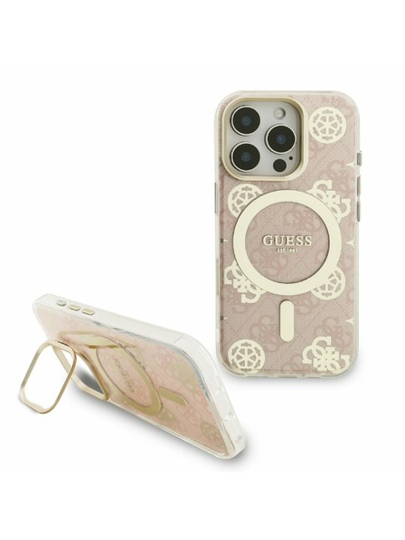 Guess Guess PC/TPU Elektroplatált Állvány Kamera Keret MagSafe Hátlap Cserélhető Háttérrel iPhone 16 Pro