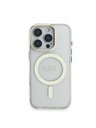 Guess Guess PC/TPU Elektroplatált Állvány Kamera Keret MagSafe Hátlap Cserélhető Háttérrel iPhone 16 Pro
