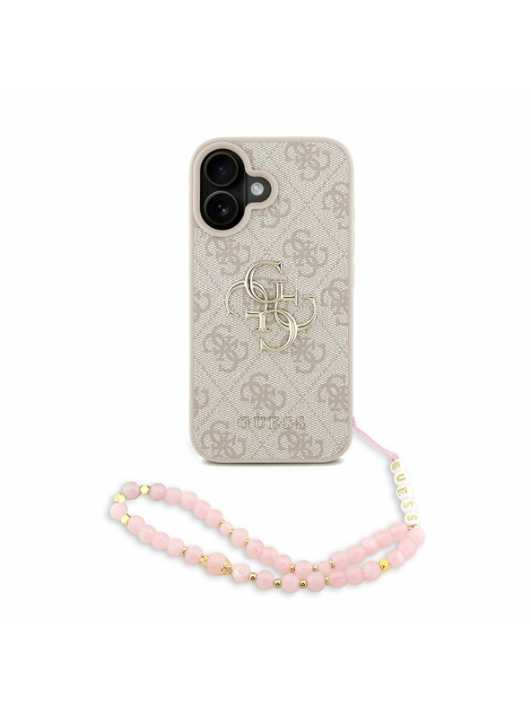 Guess Guess PU 4G Metal Logo Szíj Hátlap iPhone 16 Pink