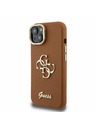 Guess Guess PU Grained 4G Logo Stand Kamera Keret Hátlap iPhone 13-hoz Barna