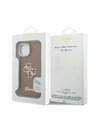 Guess Guess PU Grained 4G Logo Stand Kamera Keret Hátlap iPhone 14-hez Barna