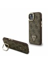 Guess Guess PU 4G Strass Háromszög Logo Stand Kamera Keret MagSafe Hátlap iPhone 13-hoz Barna