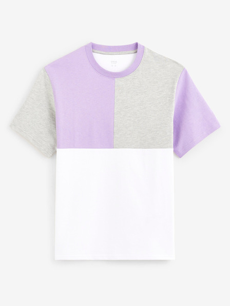 Celio Lila-fehér férfi pamut póló Celio Dequoi