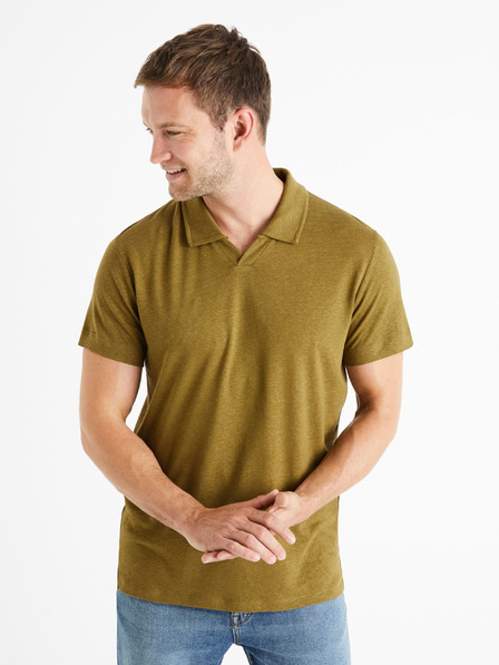 Celio Khaki színű férfi alap pólóing Celio Deolive