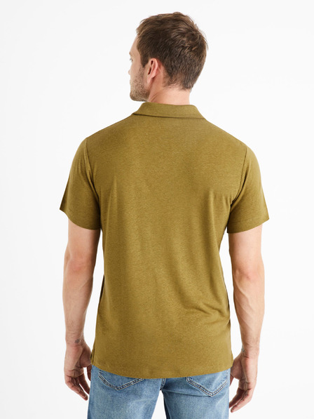 Celio Khaki színű férfi alap pólóing Celio Deolive