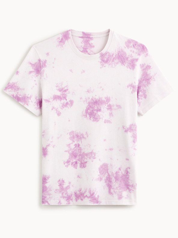 Celio Világoslila férfi batikolt póló Celio Dengame