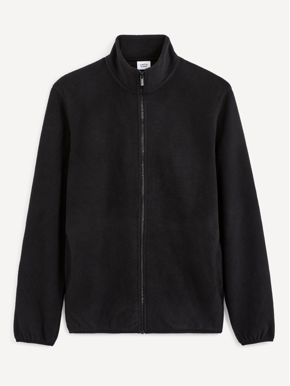 Celio Fekete férfi fleece kapucnis pulóver Celio Cepolaire