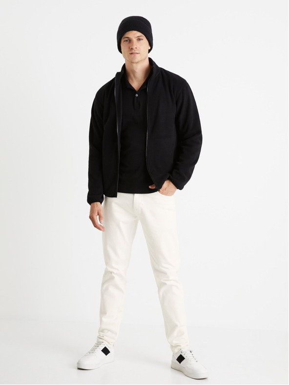 Celio Fekete férfi fleece kapucnis pulóver Celio Cepolaire