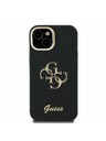 Guess Guess PU Érdes 4G Logo Álló Kamera Keret Hátlap iPhone 13-hoz Fekete