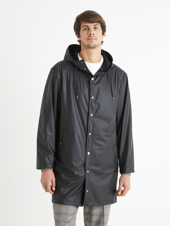 Celio Fekete férfi kapucnis parka Celio