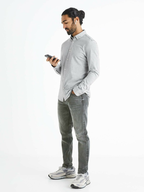 Celio Világosszürke férfi Celio Bapik póló