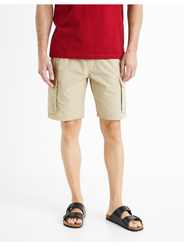 Celio Bézs színű férfi rövidnadrág Celio Fostopbm