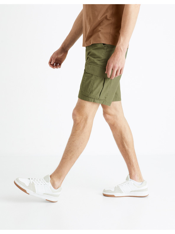 Celio Khaki színű férfi rövidnadrág Celio Fostopbm