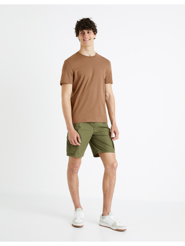 Celio Khaki színű férfi rövidnadrág Celio Fostopbm