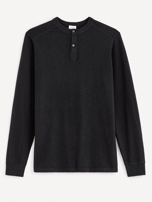 Celio Fekete férfi basic pulóver Celio Fepax