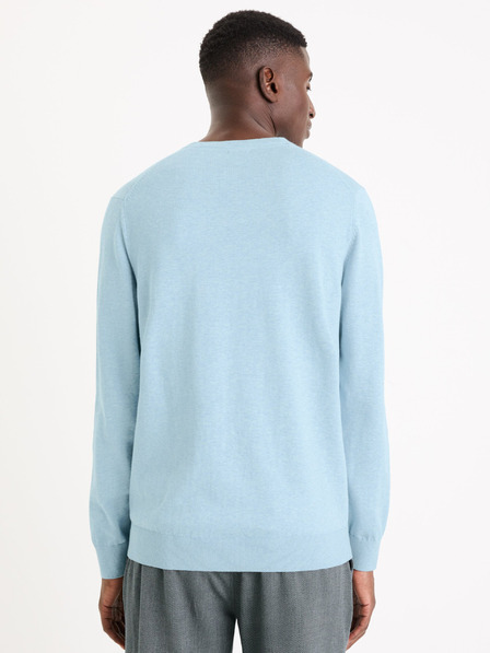 Celio Világoskék férfi basic pulóver Celio Decotonv