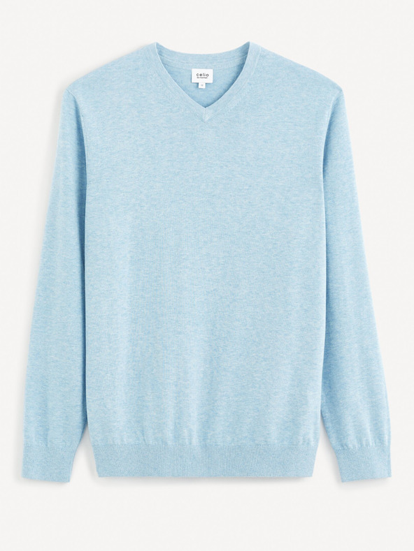 Celio Világoskék férfi basic pulóver Celio Decotonv