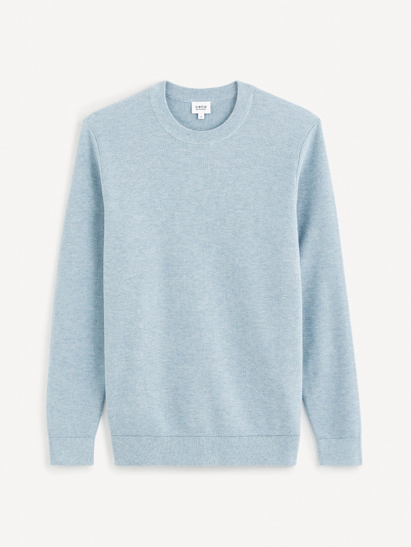 Celio Világoskék férfi basic pulóver Celio Bepic
