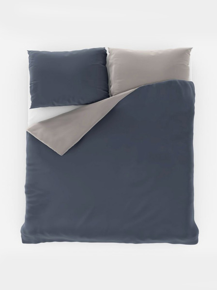 Kvalitex Szatén francia ágynemű LUXURY COLLECTION 1+2, 200x200, 70x90cm sötétszürke/világosszürke