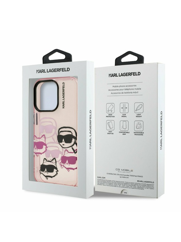 Karl Lagerfeld Karl Lagerfeld IML Multi K&CH Heads Hátlap iPhone 16 Pro Max Pink