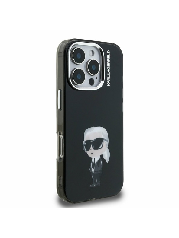 Karl Lagerfeld Karl Lagerfeld IML Aquarelle Karl Hátlap iPhone 16 Pro Fekete