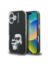 Karl Lagerfeld Karl Lagerfeld IML Aquarelle Karl és Choupette Hátlap iPhone 16 Fekete