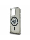 Karl Lagerfeld Karl Lagerfeld IML Csillogó Karl és Choupette Vázlat MagSafe Hátlap iPhone 16 Pro Max-hoz Fekete