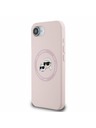 Karl Lagerfeld Karl Lagerfeld Folyékony Szilikon K&CH Fejek MagSafe Hátlap iPhone 16e-hez Rózsaszín