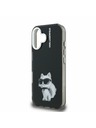 Karl Lagerfeld Karl Lagerfeld IML Akvarell Choupette Hátlap iPhone 16-hoz Fekete