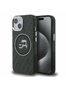 Karl Lagerfeld Karl Lagerfeld IML K&CH Heads Ismétlődő Logó MagSafe Hátlap iPhone 15-höz Fekete