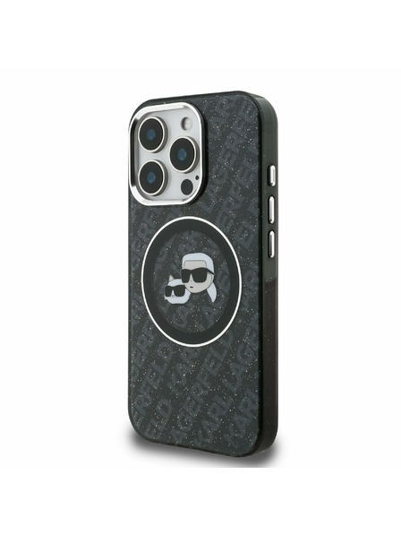 Karl Lagerfeld Karl Lagerfeld IML K&CH Heads Ismétlődő Logó MagSafe Hátlap iPhone 15 Pro Max-hoz Fekete