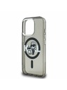 Karl Lagerfeld Karl Lagerfeld IML Csillogó Karl és Choupette Vázlat MagSafe Hátlap iPhone 15 Pro-hoz Fekete