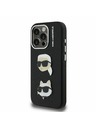 Karl Lagerfeld Karl Lagerfeld Érdes PU K&CH Fejek Hátlap iPhone 15 Pro Max-hoz Fekete