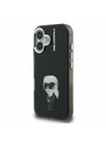 Karl Lagerfeld Karl Lagerfeld IML Akvarell Karl Hátlap iPhone 16-hoz Fekete