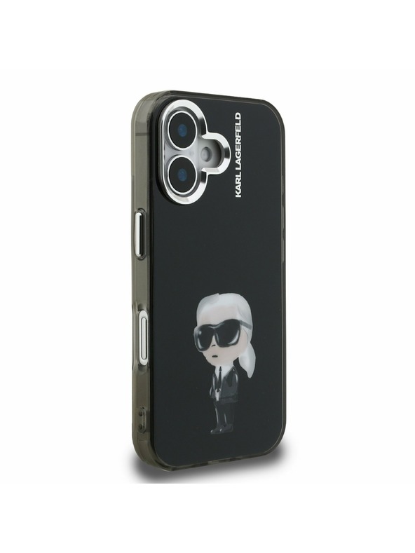 Karl Lagerfeld Karl Lagerfeld IML Akvarell Karl Hátlap iPhone 16-hoz Fekete
