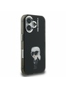 Karl Lagerfeld Karl Lagerfeld IML Akvarell Karl Hátlap iPhone 16-hoz Fekete