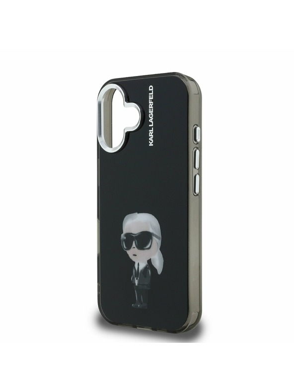 Karl Lagerfeld Karl Lagerfeld IML Akvarell Karl Hátlap iPhone 16-hoz Fekete