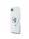 Karl Lagerfeld Karl Lagerfeld Gyűrűs Tartó Karl és Choupette MagSafe Hátlap iPhone 16e-hez Fehér