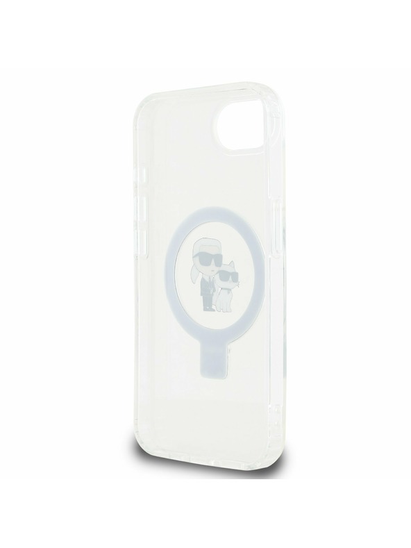 Karl Lagerfeld Karl Lagerfeld Gyűrűs Tartó Karl és Choupette MagSafe Hátlap iPhone 16e-hez Fehér