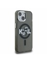 Karl Lagerfeld Karl Lagerfeld IML Csillogó Karl és Choupette Vázlat MagSafe Hátlap iPhone 15-höz Fekete