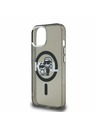 Karl Lagerfeld Karl Lagerfeld IML Csillogó Karl és Choupette Vázlat MagSafe Hátlap iPhone 15-höz Fekete