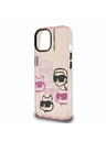 Karl Lagerfeld Karl Lagerfeld IML Multi K&CH Heads Hátlap iPhone 15-höz Pink