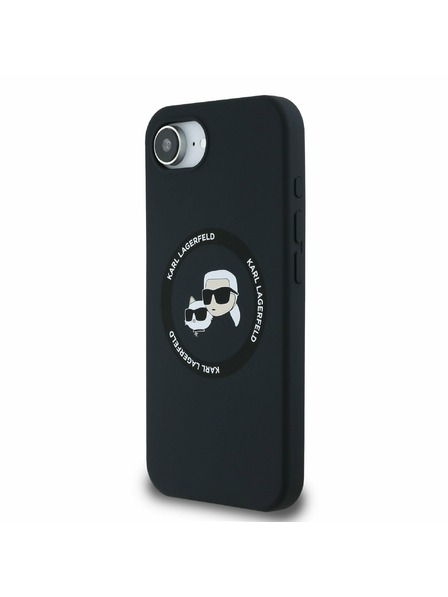 Karl Lagerfeld Karl Lagerfeld Folyékony Szilikon K&CH Heads MagSafe Hátlap iPhone 16e-hez Black