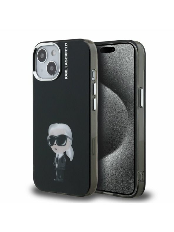 Karl Lagerfeld Karl Lagerfeld IML Aquarelle Karl Hátlap iPhone 15-höz Black