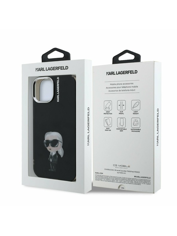 Karl Lagerfeld Karl Lagerfeld IML Aquarelle Karl Hátlap iPhone 15-höz Black