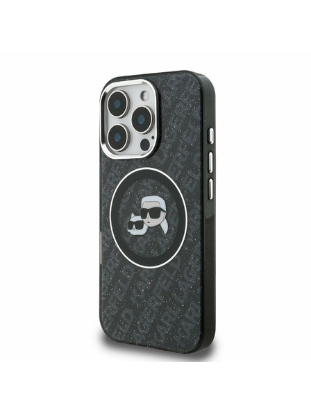 Karl Lagerfeld Karl Lagerfeld IML K&CH Heads Repeated Logo MagSafe Hátlap iPhone 16 Pro-hoz Black