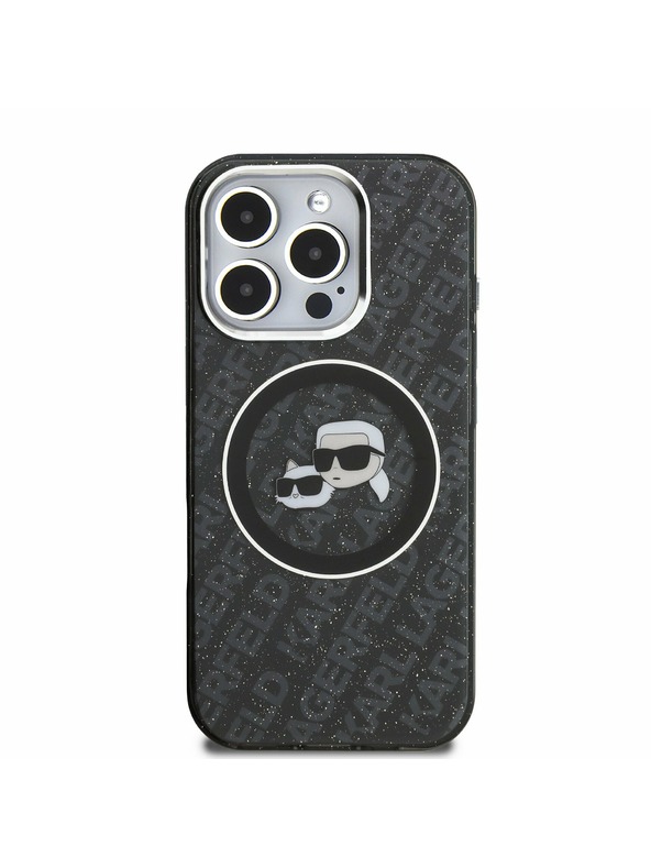 Karl Lagerfeld Karl Lagerfeld IML K&CH Heads Repeated Logo MagSafe Hátlap iPhone 16 Pro-hoz Black