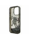Karl Lagerfeld Karl Lagerfeld Folyékony Csillogó Szétszórt Choupette Hátlap iPhone 16 Pro Max-hoz Black